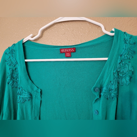 XXL Merona teal cardigan - Picture 2 of 3